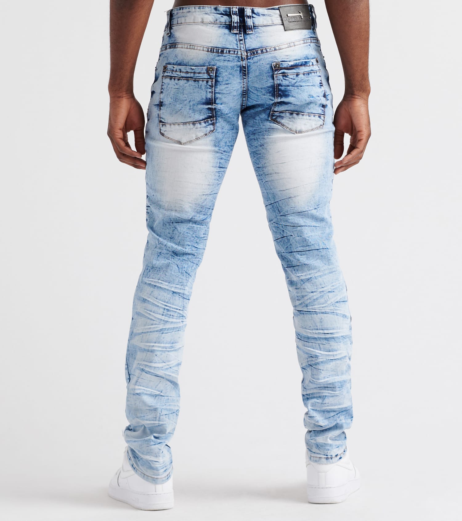Decibel Silicon Embossed Jeans (Medium Blue) - 833015-LSB | Jimmy Jazz
