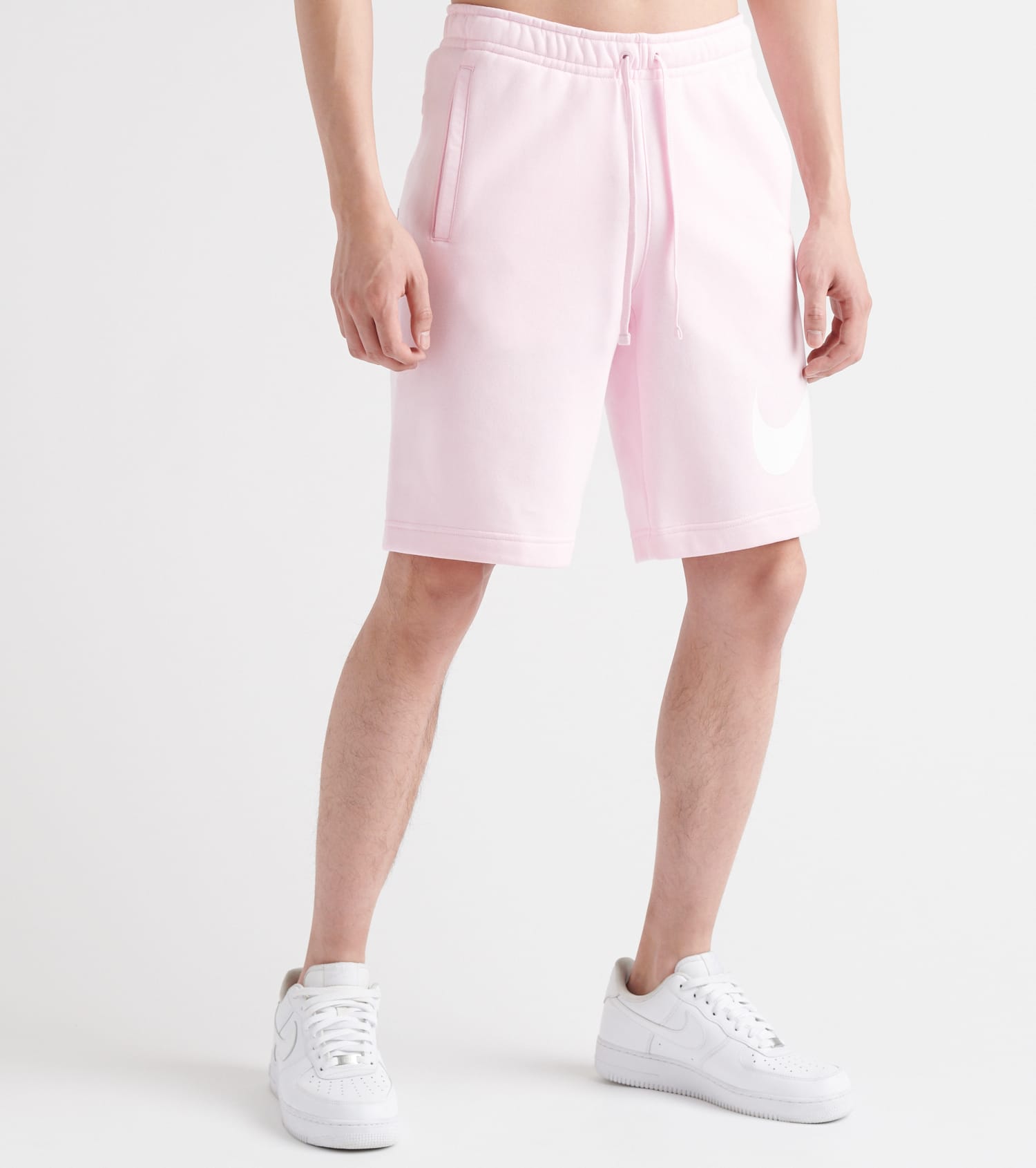 mens pink nike fleece shorts
