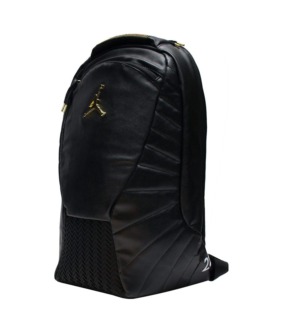 jordan retro 12 backpack black and gold