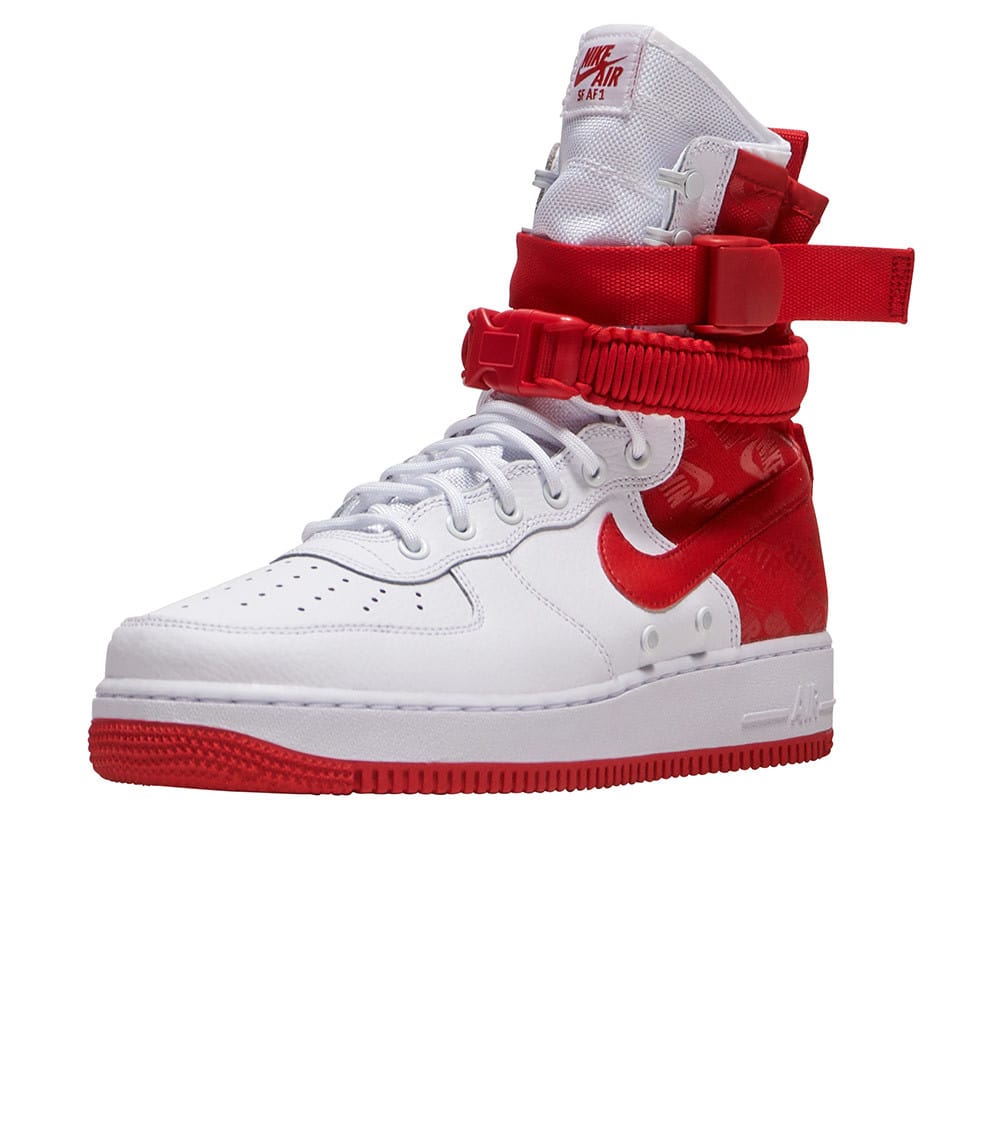 nike sf air force 1 red and white