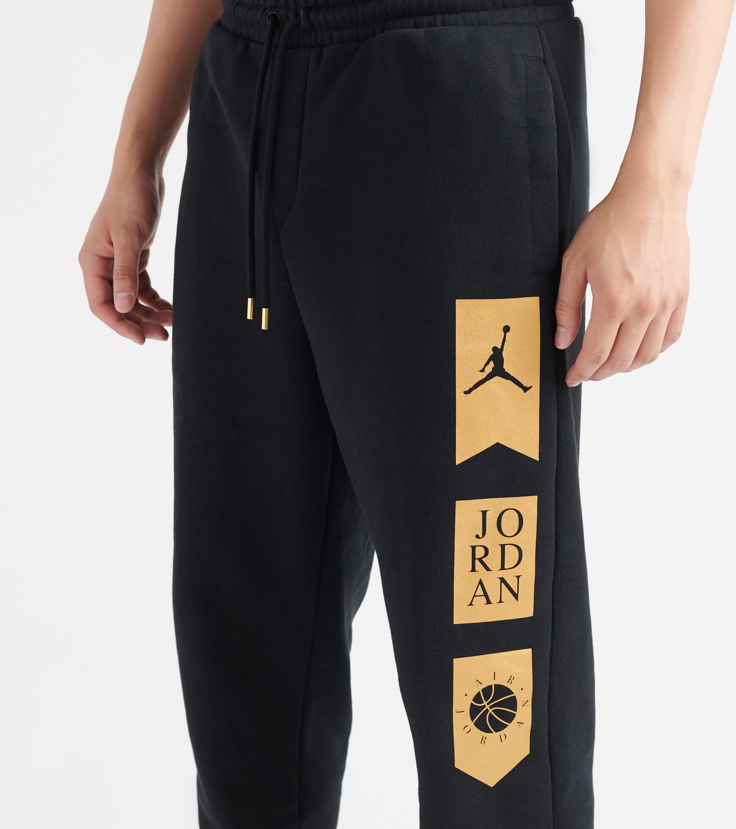 black and gold jordan sweatpants