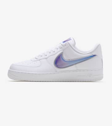 white air forces with purple check