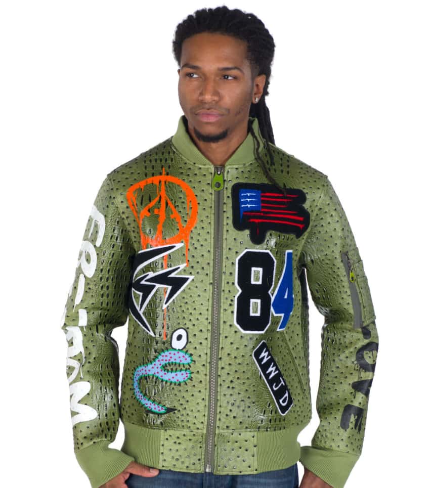 BASS BY RON BASS KINGING OSTRICH BOMBER JACKET (Green) - RB9007 | Jimmy ...