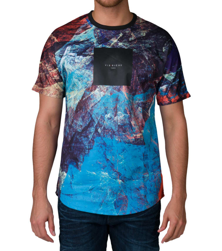 VIE RICHE New Teal Marble Tee (Blue) - V1070603 | Jimmy Jazz